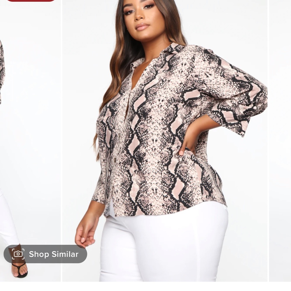 SNAKESKIN BUTTON DOWN SHIRT
FASHION NOVA
SIZE 3X